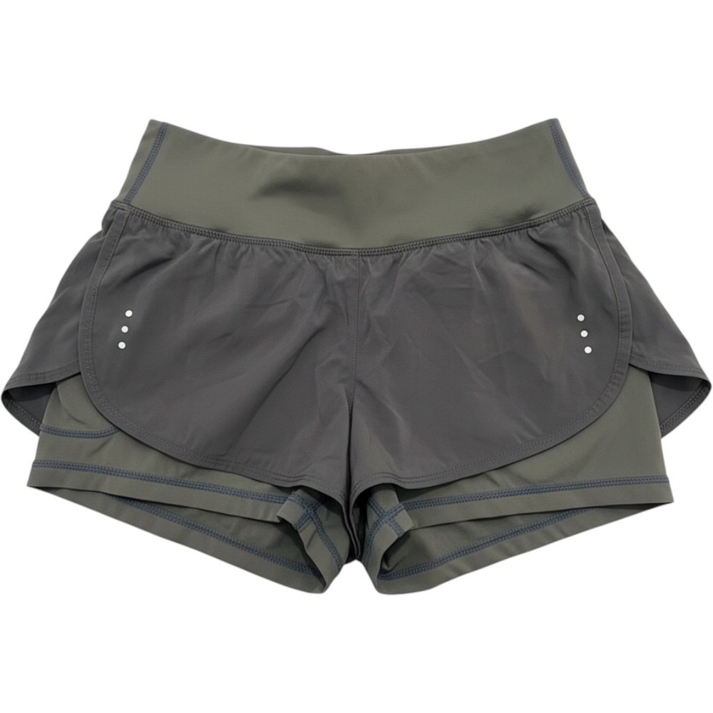 Soothfeel 2-in-1 Running Shorts Womens Small Gray Athletic Built-in Liner Pocket
